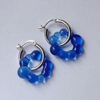 Image 2 of Blue Bubble Glass Earrings