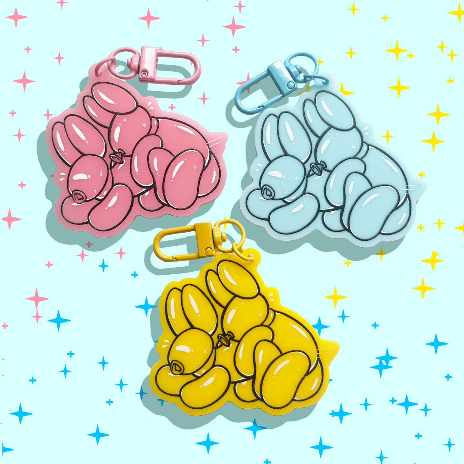 Balloon Dog Duo Keychain