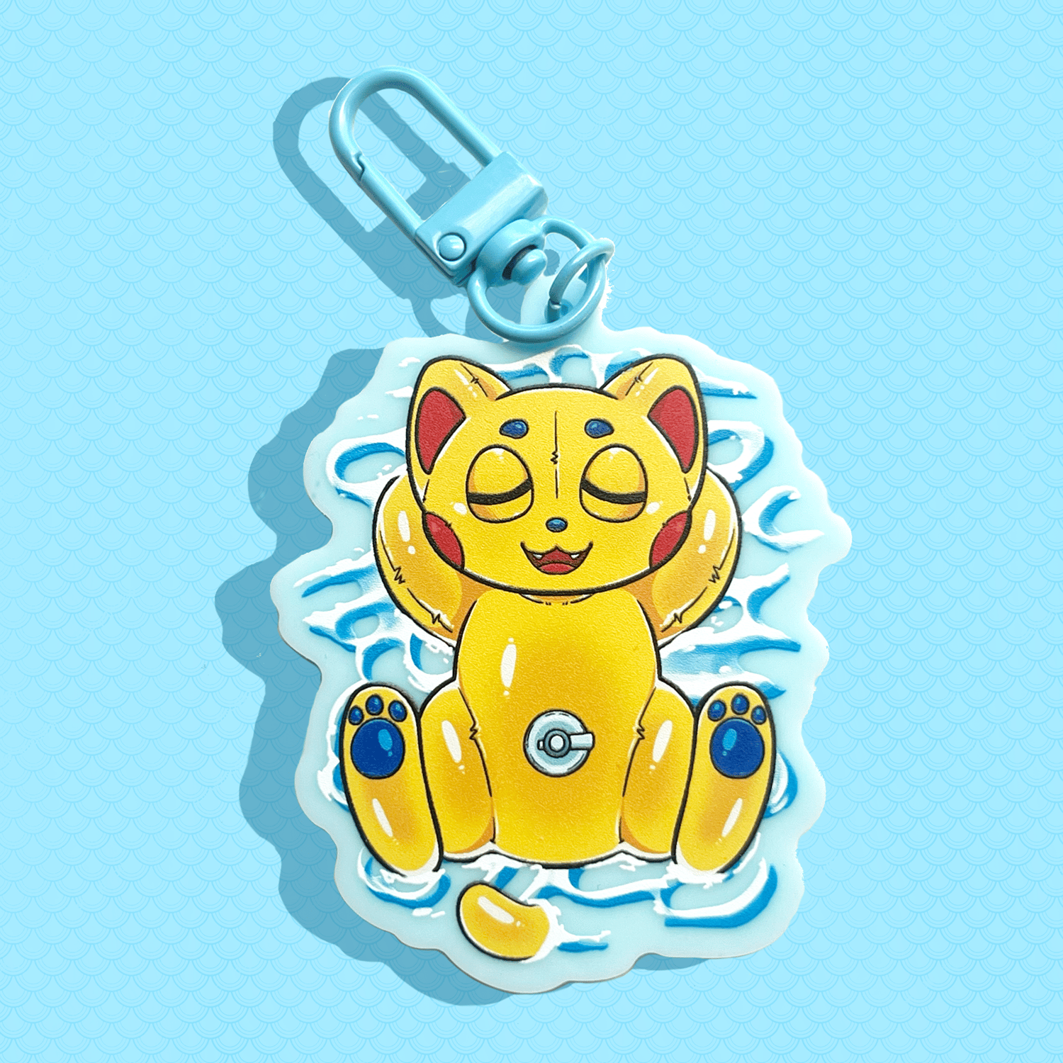 Pool Toy Kitty Keychain