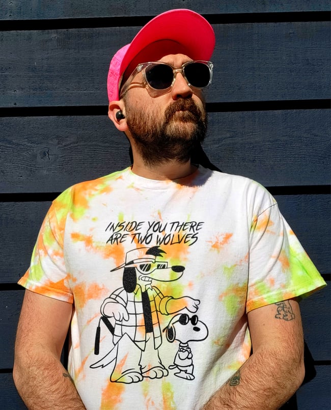inside you there are two wolves (tees, totes, patches)