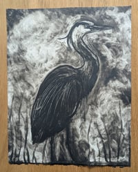 Image 2 of Great Blue Heron II Framed Monotype
