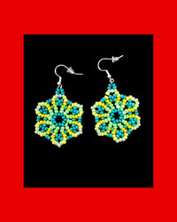 Image 1 of Huichol Style Big Bead Flowers 4