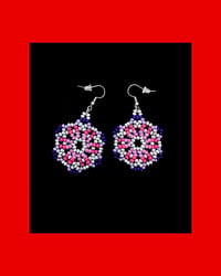 Image 1 of Huichol Style Big Bead Flowers 3