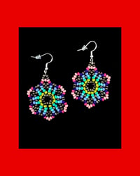Image 3 of Huichol Style Big Bead Flowers 3