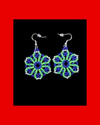 Image 4 of Huichol Style Big Bead Flowers 3