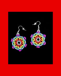 Image 1 of Huichol Style Big Bead Flowers 2