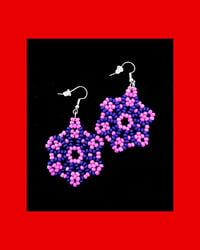 Image 4 of Huichol Style Big Bead Flowers 2
