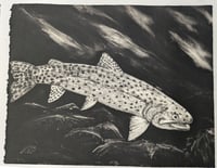 Image 2 of Rainbow Trout Framed Monotype