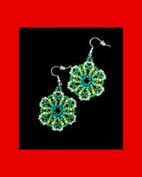 Image 1 of Huichol Style Big Bead Flowers