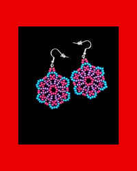 Image 3 of Huichol Style Big Bead Flowers
