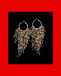 XL Calico Fringe Mini Hoops