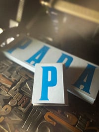 Image 4 of P-A-P-A | concertina letterpress card | fluoro blue
