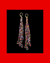 Party Time Peyote Tube Fringe Earrings