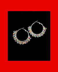 Wildflower Mix Beaded Hoops 