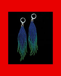 Deep Blue Fringe Earrings