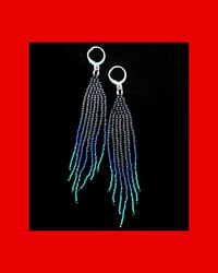 Black and Blue Fringe Earrings