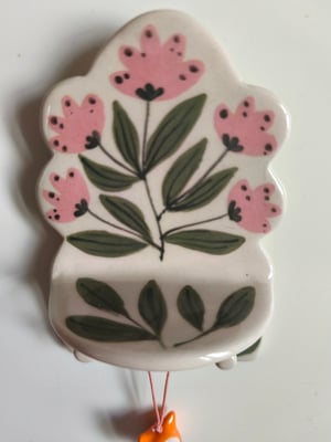 Image of Petit présentoir plateau fleur rose