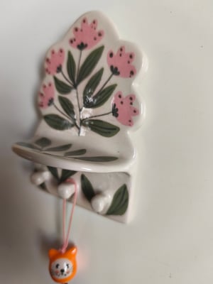 Image of Petit présentoir plateau fleur rose