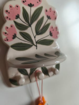 Image of Petit présentoir plateau fleur rose