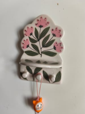 Image of Petit présentoir plateau fleur rose