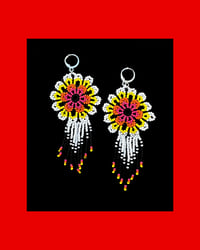 Large Spring Flower Fringe Earrings