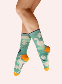 Jade Ducks Crew Socks