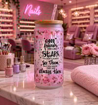 Good friends are like stars - 18oz Frosted Glass Can Tumbler