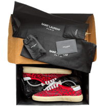 Image 3 of Saint Laurent "Babycat" Red Leopard Skate Sneakers - 7.5