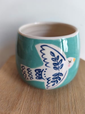 Image of  Petite  tasse ronde oiseau bleu 