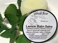 Image 2 of Lemon Balm Salve, 2 oz Glass Jar, Unscented Melissa Infusion Balm