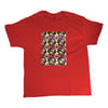 Red - Faces Tee-shirt (size small)