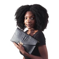 Image 2 of Black Vegan Leather Luxury Crossbody