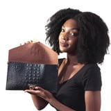 Image 3 of Black Vegan Leather Luxury Crossbody