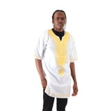 Image 2 of Gold Embroidered Dashiki - White