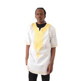 Image 3 of Gold Embroidered Dashiki - White