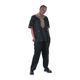 Image 3 of Gold Embroidered Dashiki Pant Set -   Free size