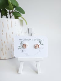Boho Rainbow Button Studs 