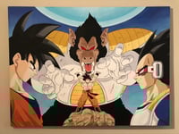 Low Class Warrior vs the Prince of all Saiyans - Goku vs Vegeta 24 x 36 Canvas