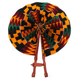 Image 2 of African Leather Folding Fan