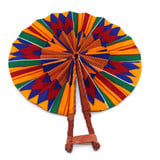 Image 3 of African Leather Folding Fan