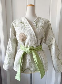 Image 2 of Rhinestone Embellished Embroidered Kimono Quilt Coat