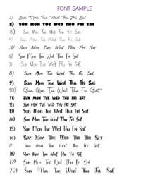 Image 25 of Date Box Small Theme 5  1-24 Choose A Color and Font