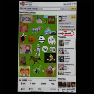 Image of youtube nostalgia sticker sheet (small flaw)