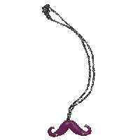 Image 1 of pink deadstock mustache necklace