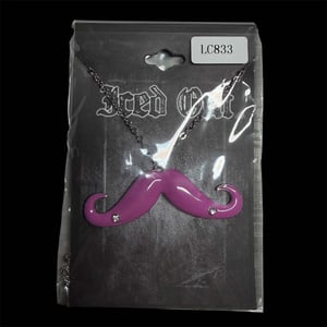 Image of pink deadstock mustache necklace