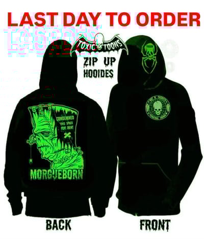 Image of preorder - MORGUEBORN - ZIP UP HOODIE - SHIPS APRIL 25TH