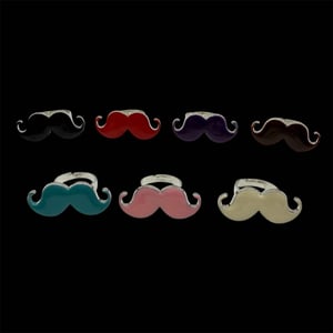 Image of enamel mustache rings!
