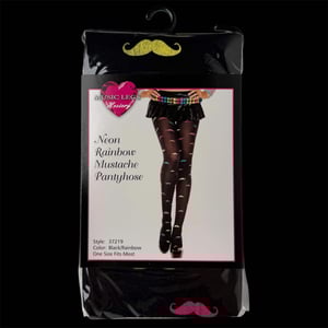 Image of rainbow mustache tights!