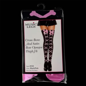 Image of bow & crossbones thigh highs!