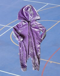 Image 1 of Nike Lilac Velour Zip Coverall-9m